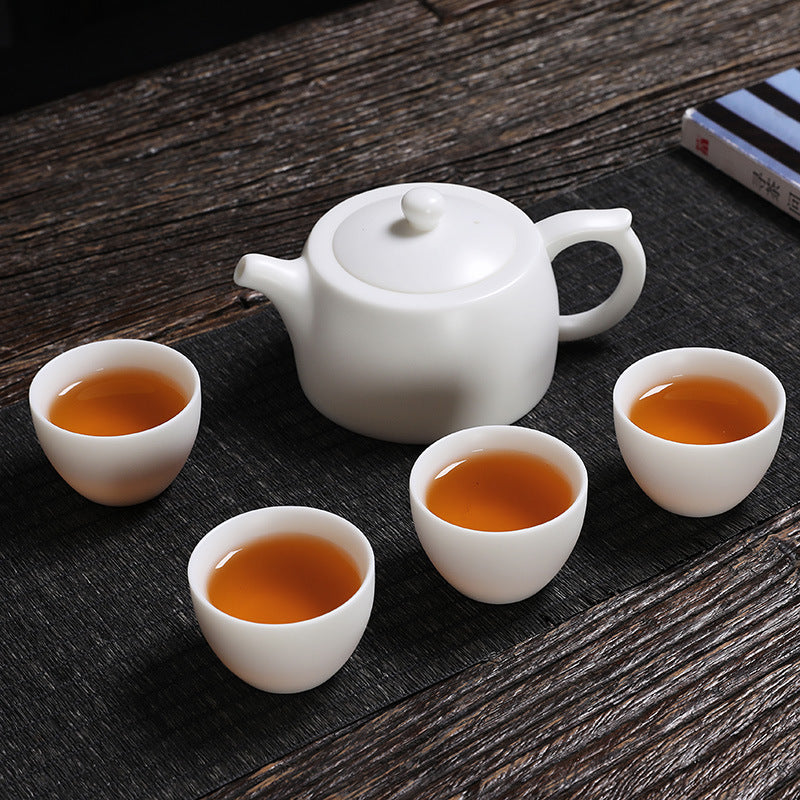 Gohobi Handmade Jade White Ceramic Teaware Teapot Tea cup