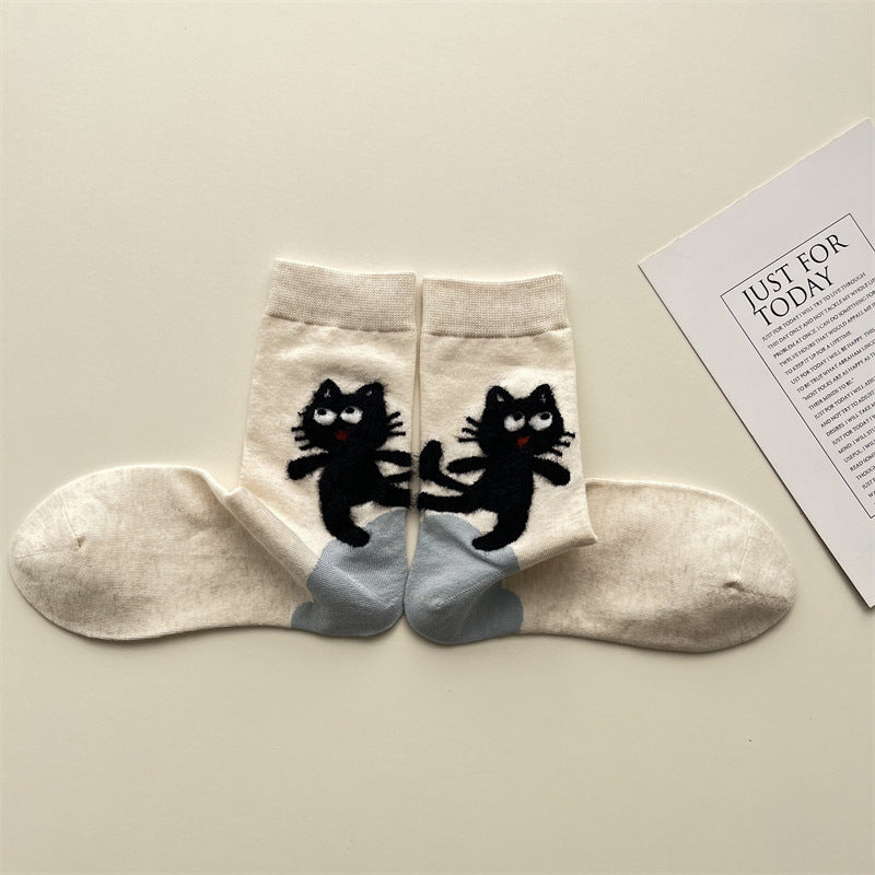 Gohobi Fuzzy Big Cat Heel Socks
