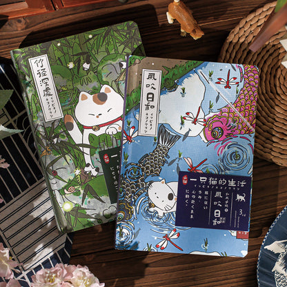 Gohobi Japanese Cat Notebook – A5 Monthly Planner Pocket Diary (4 Styles)