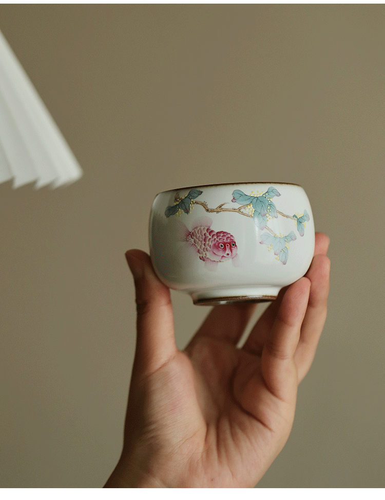 Gohobi Hand-painted Goldfish Osmanthus Ceramic Tea Cup