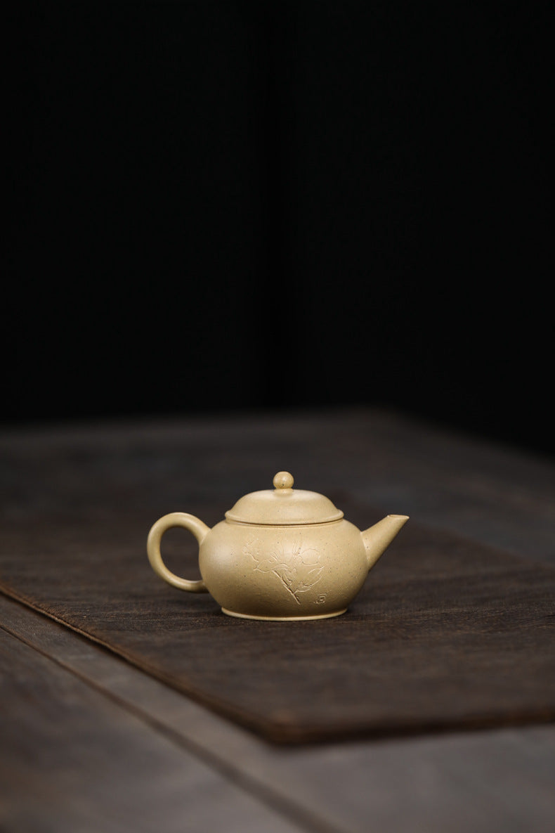 [Chingshui Tang 青水堂] Handmade Yixing Green Zisha Clay Xiaoping Teapot – 100ml Original Ore Benlu Caly with Inner Filter, Semi-Handmade Thin-Walled Gongfu Teapot