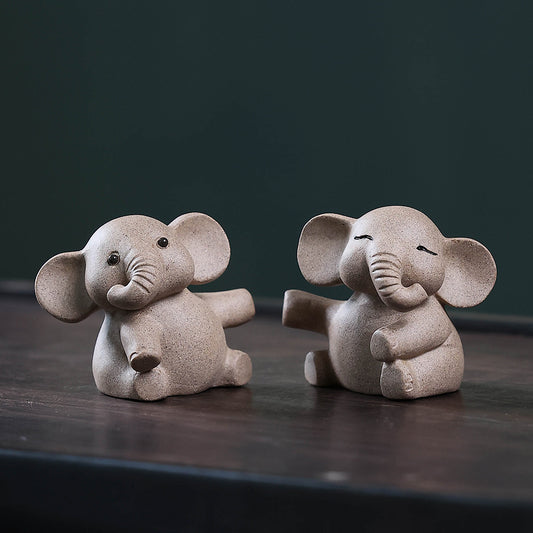 Purple sand tea pet elephant ornament handmade stucco love object elephant tea tray tea set table surrounding tea ceremony tea can be raised
