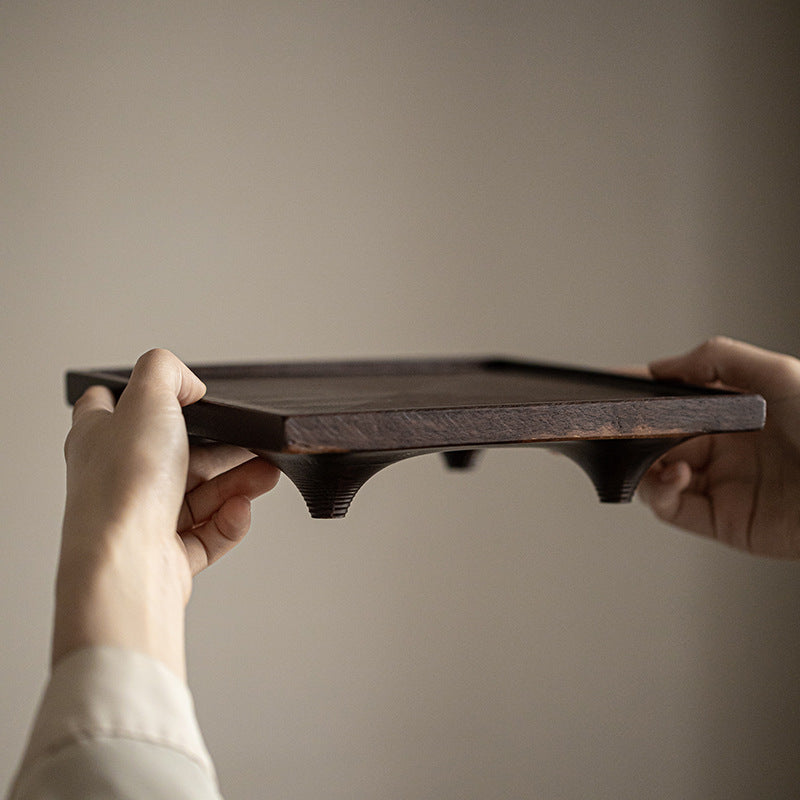 Plateau carré noir ébène Gohobi de style japonais Wabi-Sabi 004