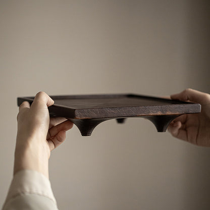 Plateau carré noir ébène Gohobi de style japonais Wabi-Sabi 004