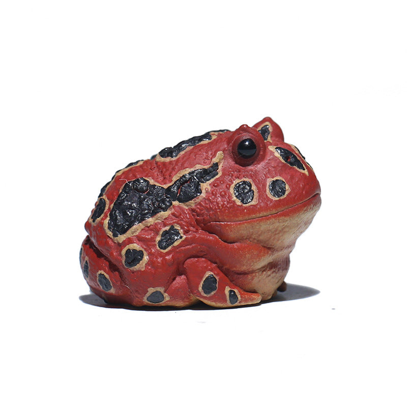 Gohobi Handmade Ceramic YiXing Clay Lucky Toad Ornament Tea pet