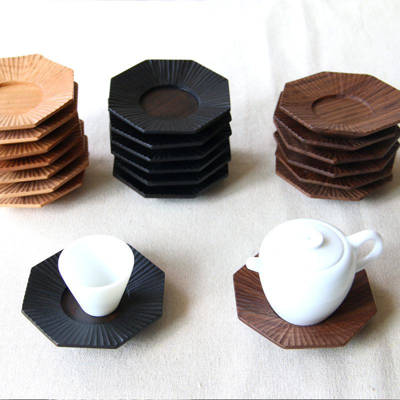 Gohobi Japanese-Style Octagonal Black Walnut Coaster