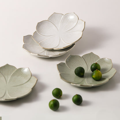 Gohobi Ceramic Lotus Plate Teapot Tray