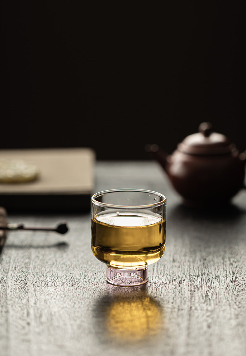 Gohobi High Borosilicate Glass Tall Footed Tea Cup – Transparent Heat-Resistant Master Cup for Gongfu Tea, Chinese Teaware for Home Use