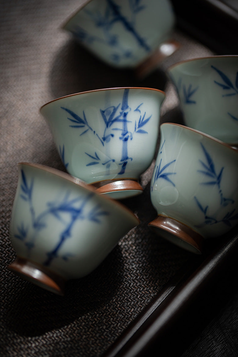 Gohobi Hand-Painted Bamboo Vintage-Style Tea cup