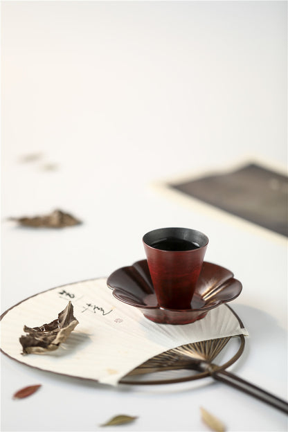 Gohobi Ceramic Red Brushing Coaster