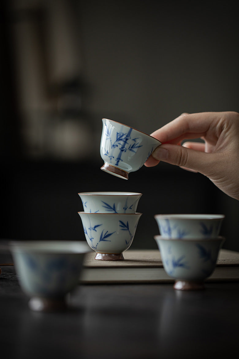 Gohobi Hand-Painted Bamboo Vintage-Style Tea cup