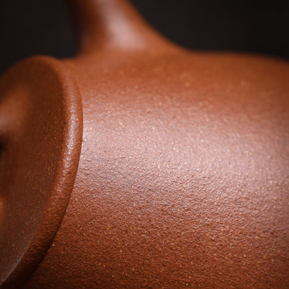 [Chingshui Tang 青水堂] Handmade Yixing Zisha Sandy Purple Clay Teapot 150ml – Original Ore Golden Jiangpo Clay Gaoshi Piao Teapot, Lightweight Body for Gongfu Tea Brewing