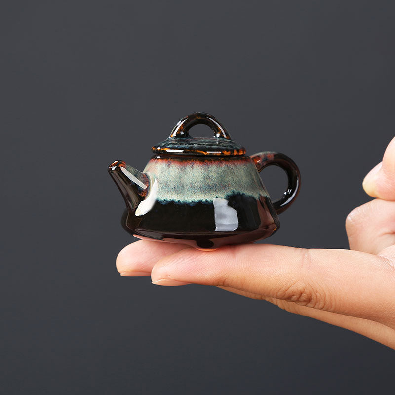 Gohobi Handmade Ceramic YiXing Clay Mini Teapot Ornament Tea pet