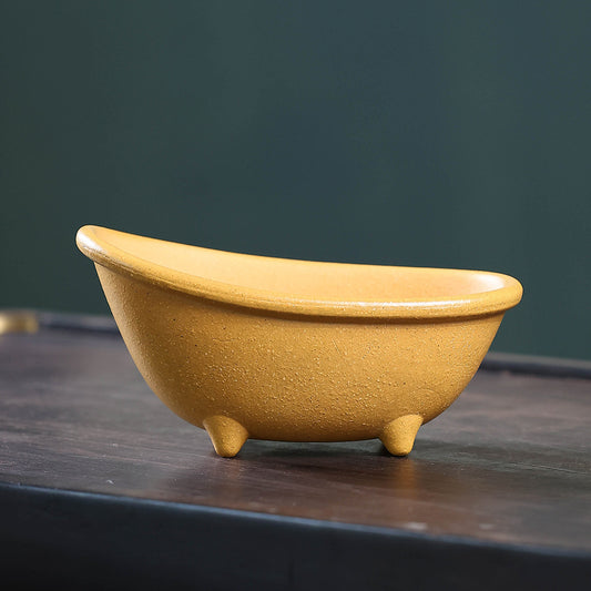 Yixing purple sand tea pet bathtub bath basin small ornament handmade creative bath tea set accessories tea play ashtray