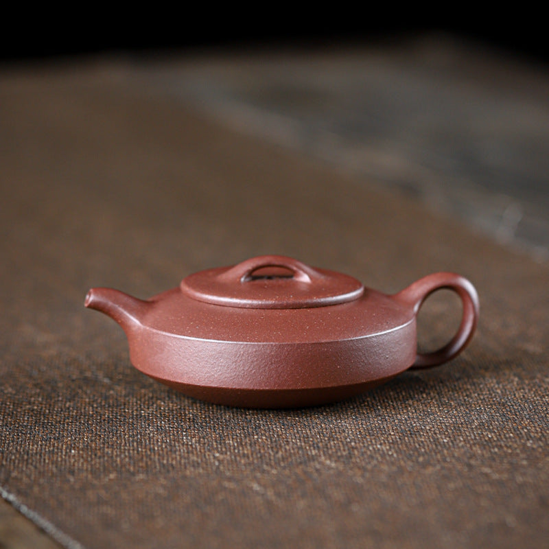 [Chingshui Tang 青水堂] Handmade Yixing Zisha Sandy Purple Clay Teapot – 90ml Handmade Original Ore Jiangpo Clay Bowl-Shaped Thin Body Teapot with Built-in Filter, Small Gongfu Teaware