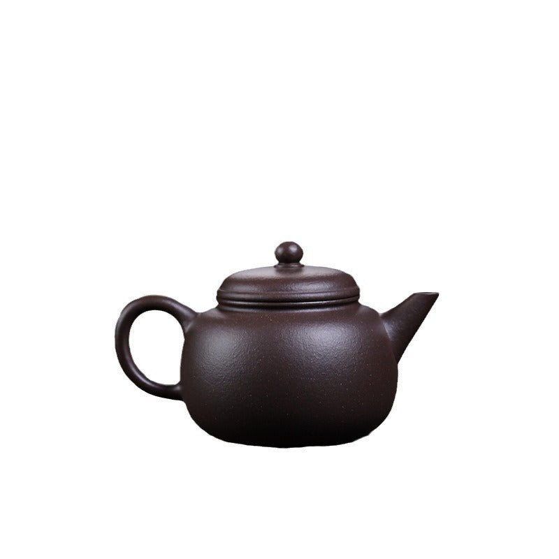 [Chingshui Tang 青水堂] Handmade Yixing Celadon Zisha Clay Teapot – 110ml Handmade Tianqing Paozun Shui Ping Teapot, Thin Body with Built-in Filter, Original Ore Purple Clay Teaware
