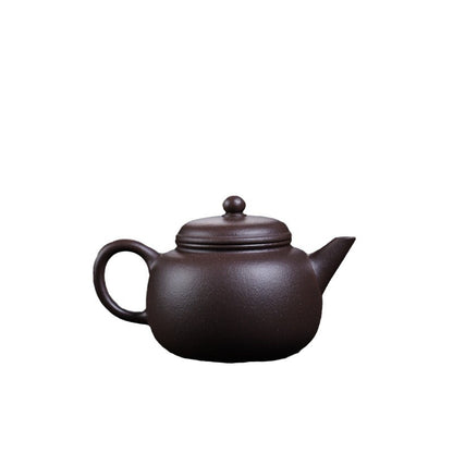 [Chingshui Tang 青水堂] Handmade Yixing Celadon Zisha Clay Teapot – 110ml Handmade Tianqing Paozun Shui Ping Teapot, Thin Body with Built-in Filter, Original Ore Purple Clay Teaware