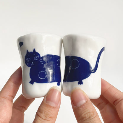 Gohobi x Little Diary Hand-Painted Cat Ceramic Coffee Cup