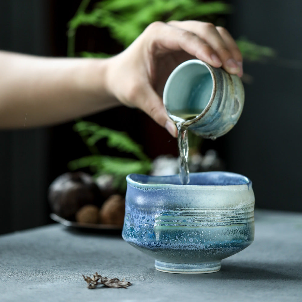 Gohobi Ceramic Blue Matcha Bowl