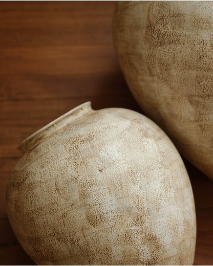 Gohobi Japanese Style Wabi-Sabi Stone Texture Large Ceramic Vase – Handmade Dried Flower Arrangement Vase