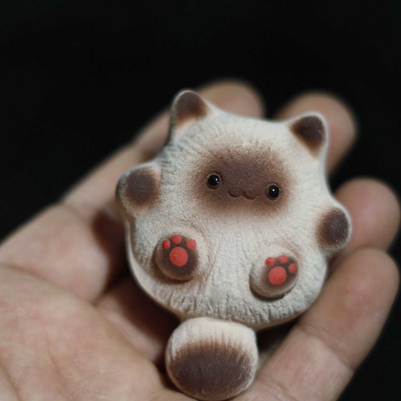 Gohobi Handcrafted Siamese Cat Tea Pet