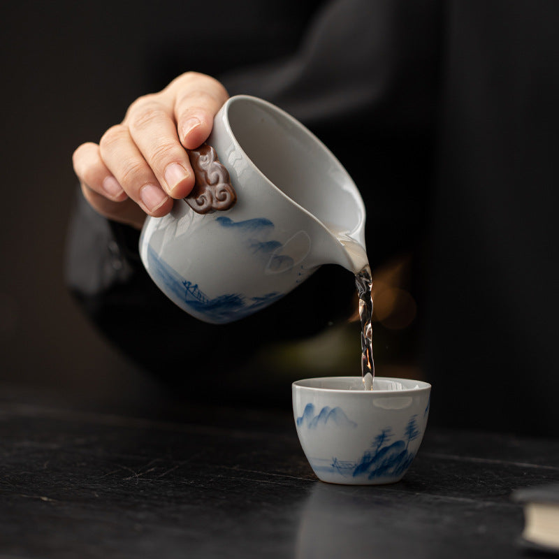 Gohobi Hand-painted Travel Teapot Gaiwan Set