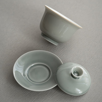 Gohobi Japanese-style Ice Ash Soot Glaze Sancai Gaiwan