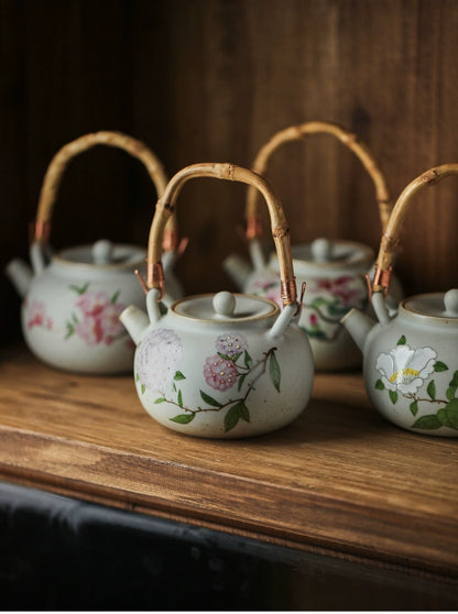 Gohobi Hand-painted Floral Tea Set Teapot Tea cup