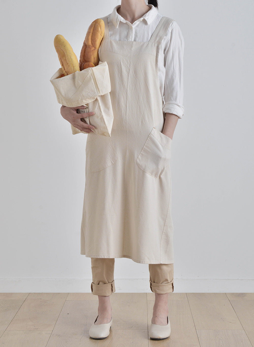 Gohobi Japanese Minimalist Linen Gardening Apron