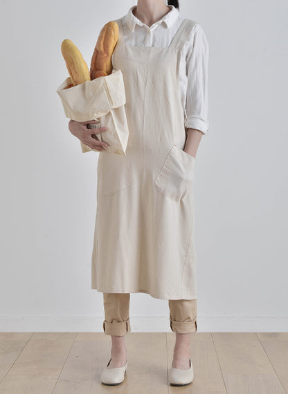 Gohobi Japanese Minimalist Linen Gardening Apron