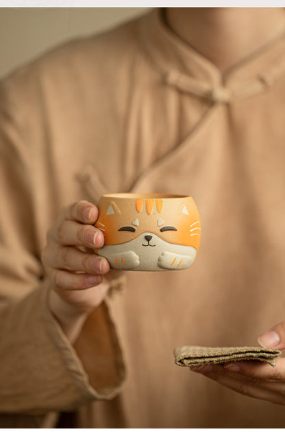 Gohobi Hand-painted Cat Master Tea Cup Coffee Mug