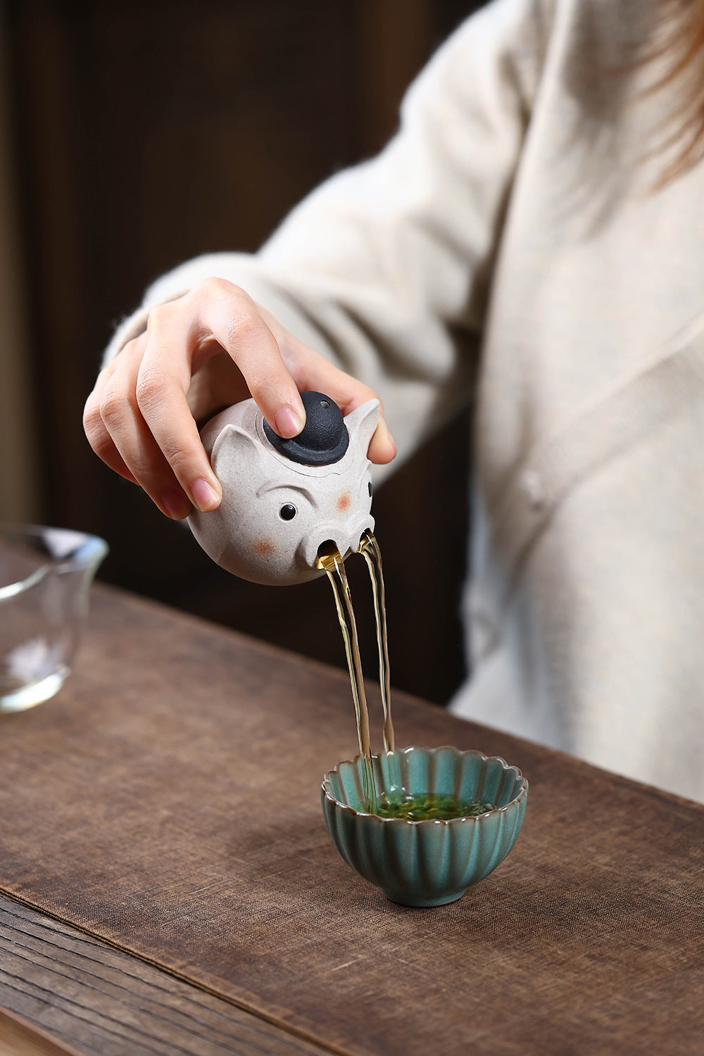 Gohobi Yixing Purple Clay Pig Head Teapot – Handmade Cute Pig Teapot