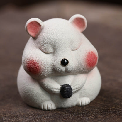 Gohobi Yixing Purple Clay Mouse Tea Pet – Handmade Lucky Ornament