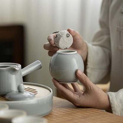 Gohobi Japanese Style Ice Grey and Green Tea Set 001