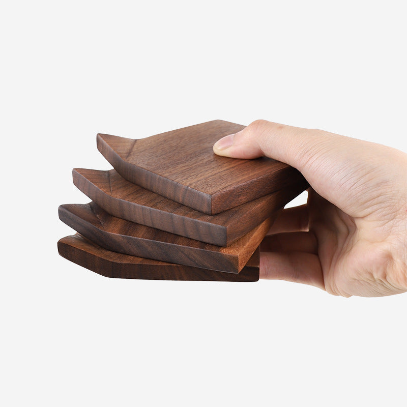 Gohobi Japanese Walnut Wood Angled Coaster