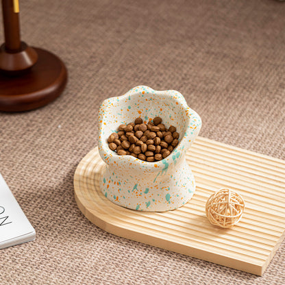 Gohobi Cat Paw Raised Ceramic Pet Bowl