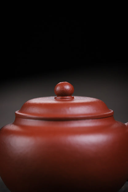 [Chingshui Tang 青水堂] Yixing Red Zisha Clay Teapot – 140ml Handmade Thin-Walled Lotus Seed Style Teapot, Original Ore Zhuni Clay, Small Gongfu Teapot with Built-in Filter