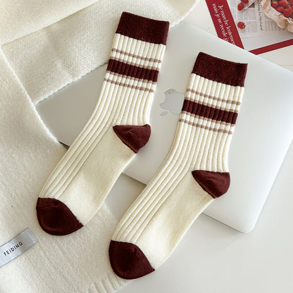 Gohobi Japanese Striped Medium Tube Socks