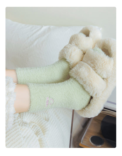 Gohobi Hello Smiling Mink Fleece Socks