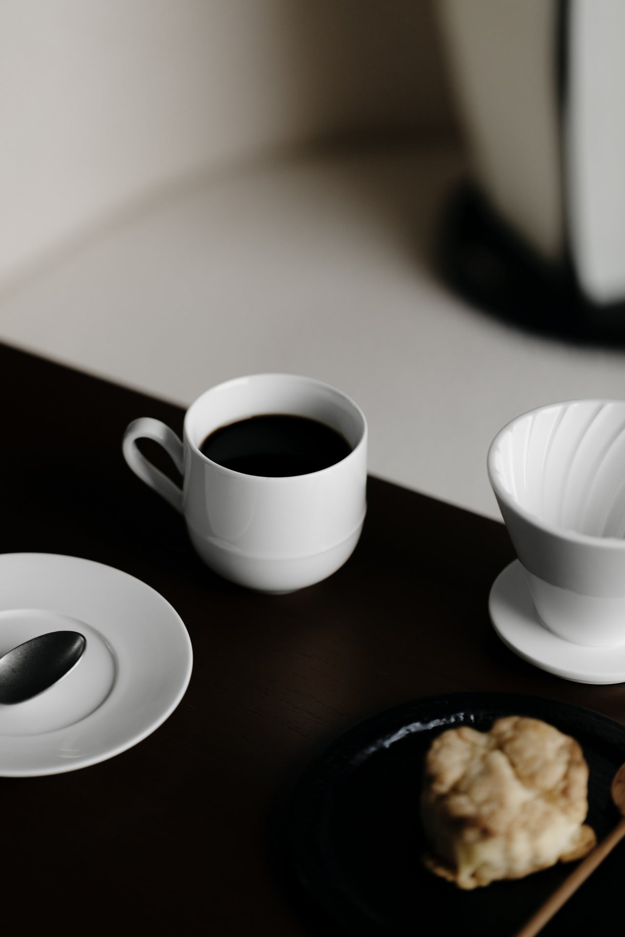 Gohobi Handmade Waist Line Ceramic Jade White Clay Coffee Cup Mug