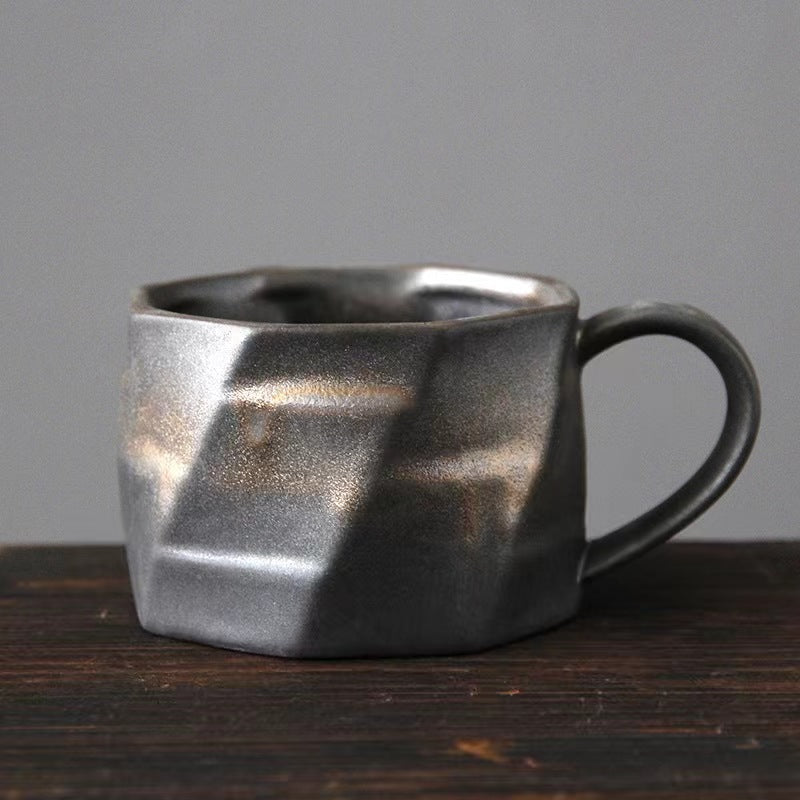 Gohobi Handmade Nordic Style Stoneware Coffee Mug and Saucer Set