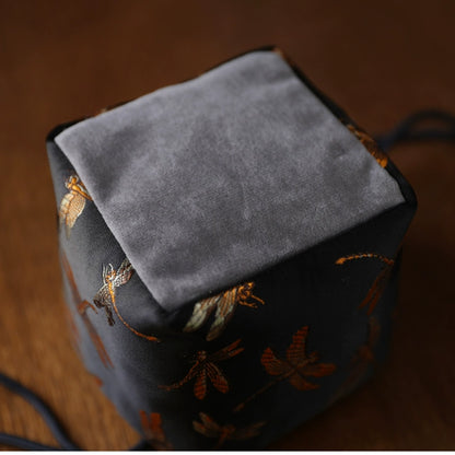 Gohobi Colourful Brocade Teaware Storage Travel Bag