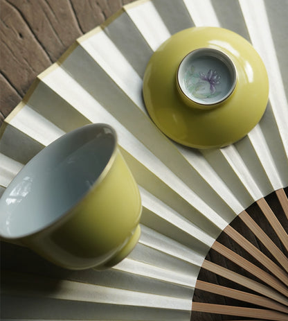 [賦山敘 x Gohobi] “Ink Bamboo & Crane” Kuikou Master Cup – Hand-Painted Jingdezhen Ceramic Tasting Cup