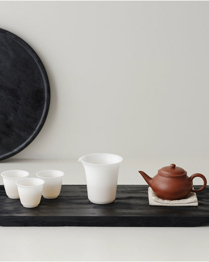 Plateau noir en bois carbonisé de style japonais Gohobi Wabi-Sabi 003