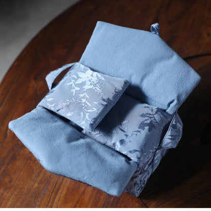 Gohobi Blue and Pink Large Teaware Storage Travel Bag Shifuku