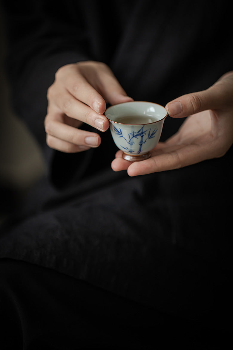 Gohobi Hand-Painted Bamboo Vintage-Style Tea cup