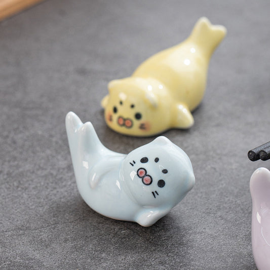 Gohobi Seal & Sea Lion Series Ceramic Chopstick Rest