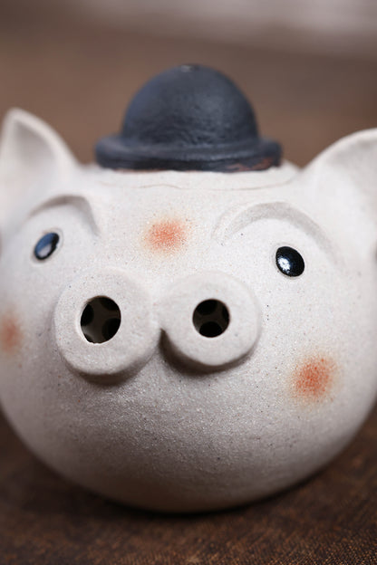 Gohobi Yixing Purple Clay Pig Head Teapot – Handmade Cute Pig Teapot