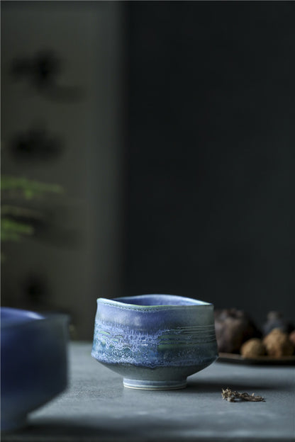 Gohobi Ceramic Blue Matcha Bowl