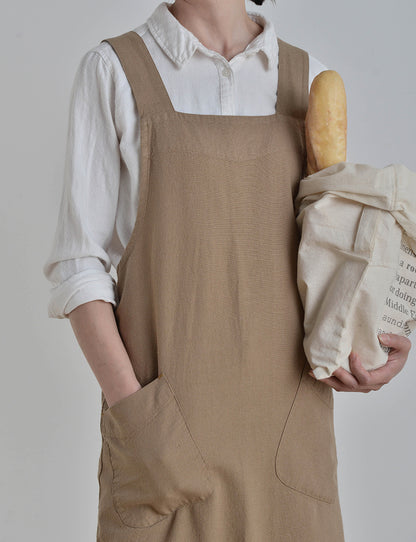 Gohobi Japanese Minimalist Linen Gardening Apron
